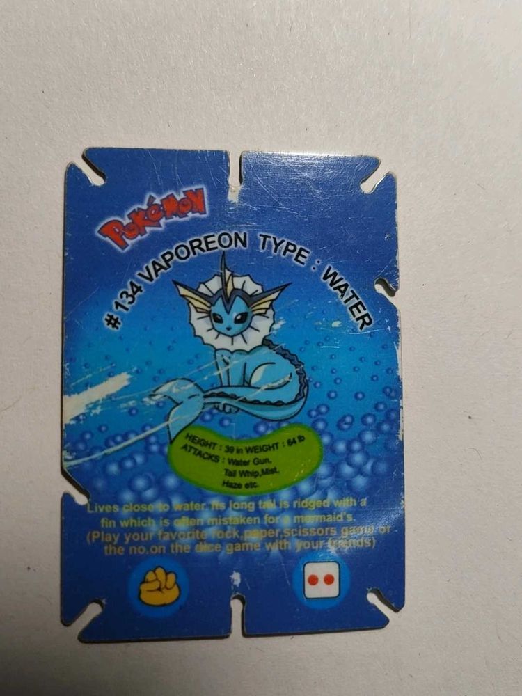 Cheetos Pokemon Jenga card Vaporeon