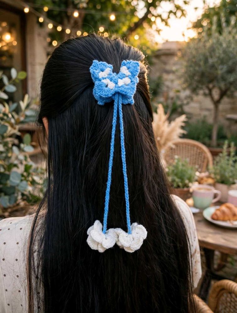 Crochet Butterfly Hair tie