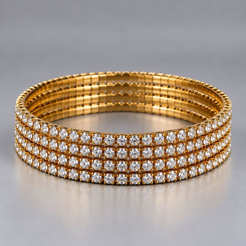 Sparkling CZ Bangle Set
