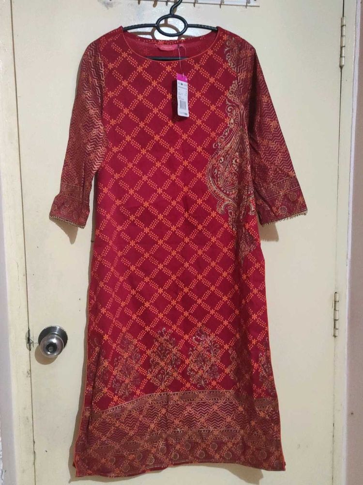 Beautiful Red Printed Kurta