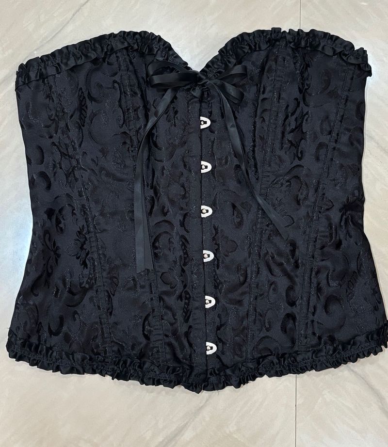 Savana Black Brocade Corset Top