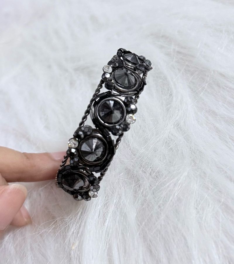 Regal Black Studded - Adjustable Bracelet