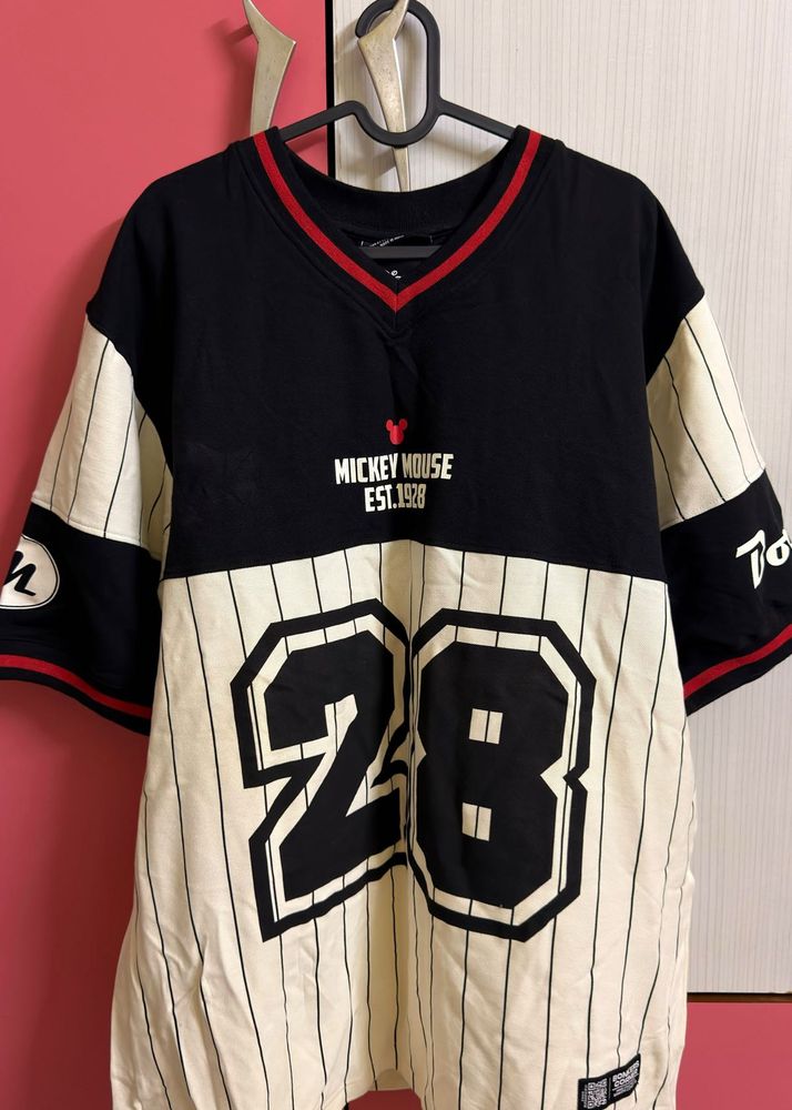 Mickey Mouse "28" Baseball Style Top