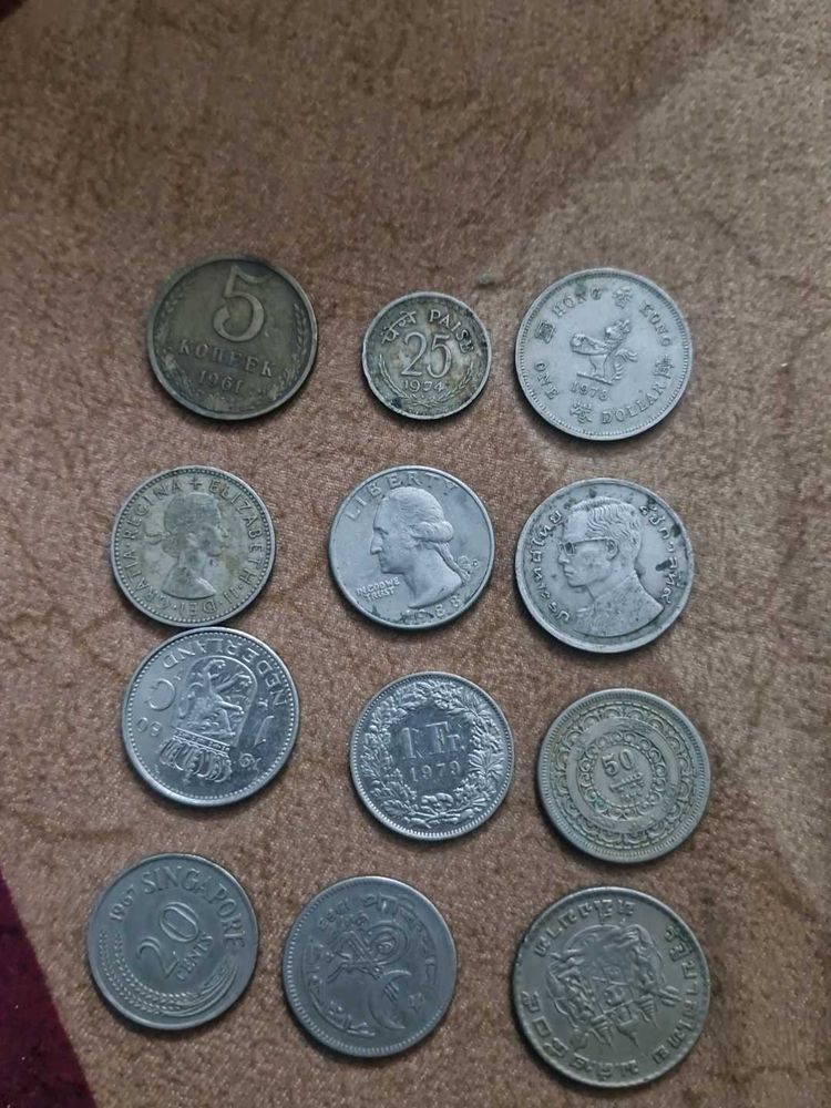 12 pcs Collection of Global Coins
