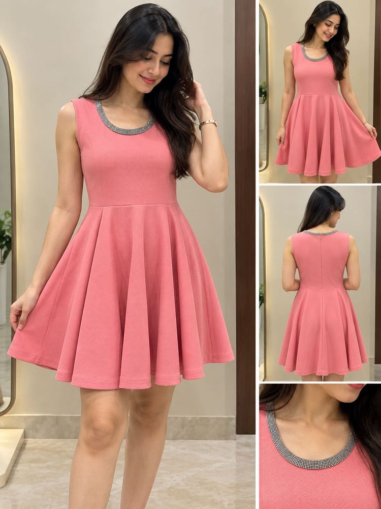 Pink Fit and Flare Dress