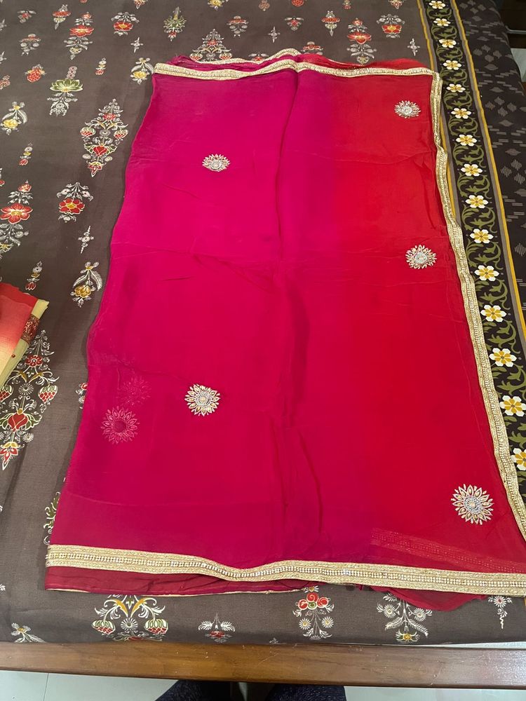 rose pink saree