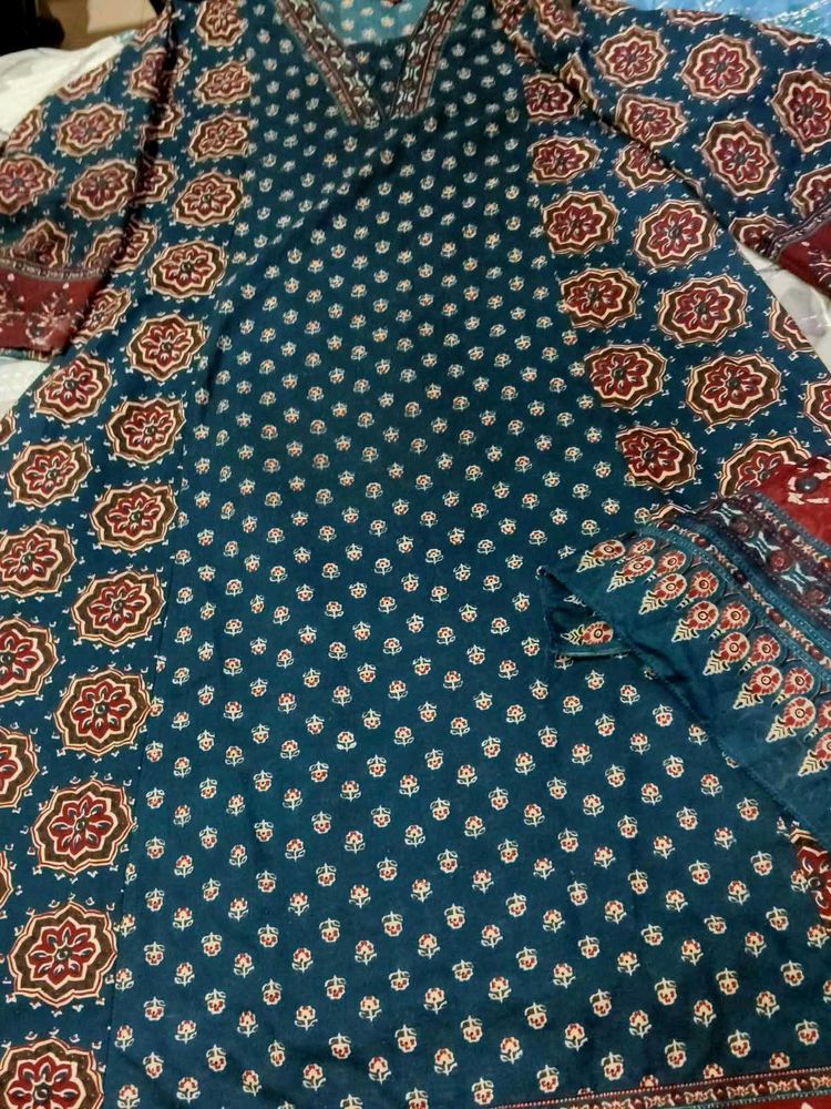 💙 Elegant Blue Long Gown with Dupatta 💙