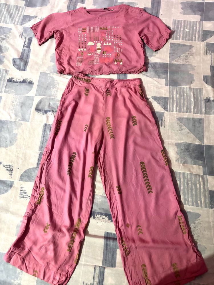 Pink Kurta Set with Palazzo Pants🎀💗wore once