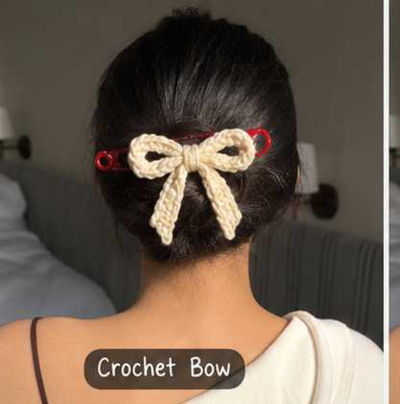 Cute Crochet Bow Hair Clip