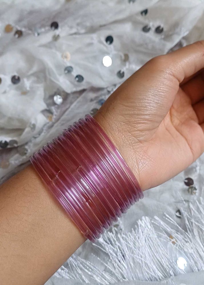 Purple  glass jelly bangles