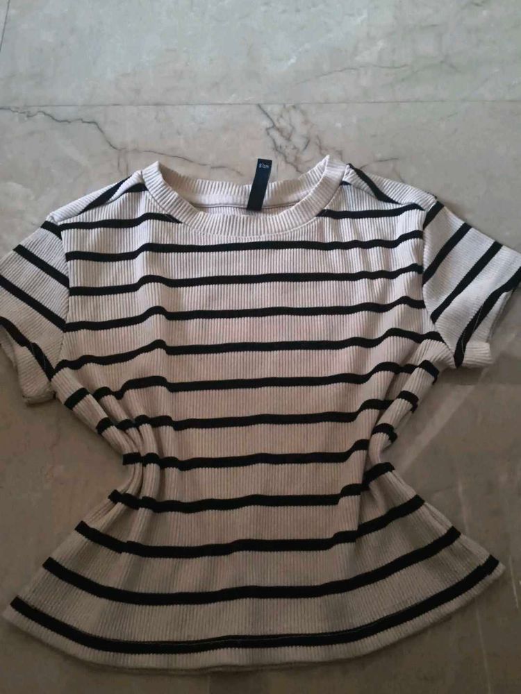 Striped Knit T-Shirt