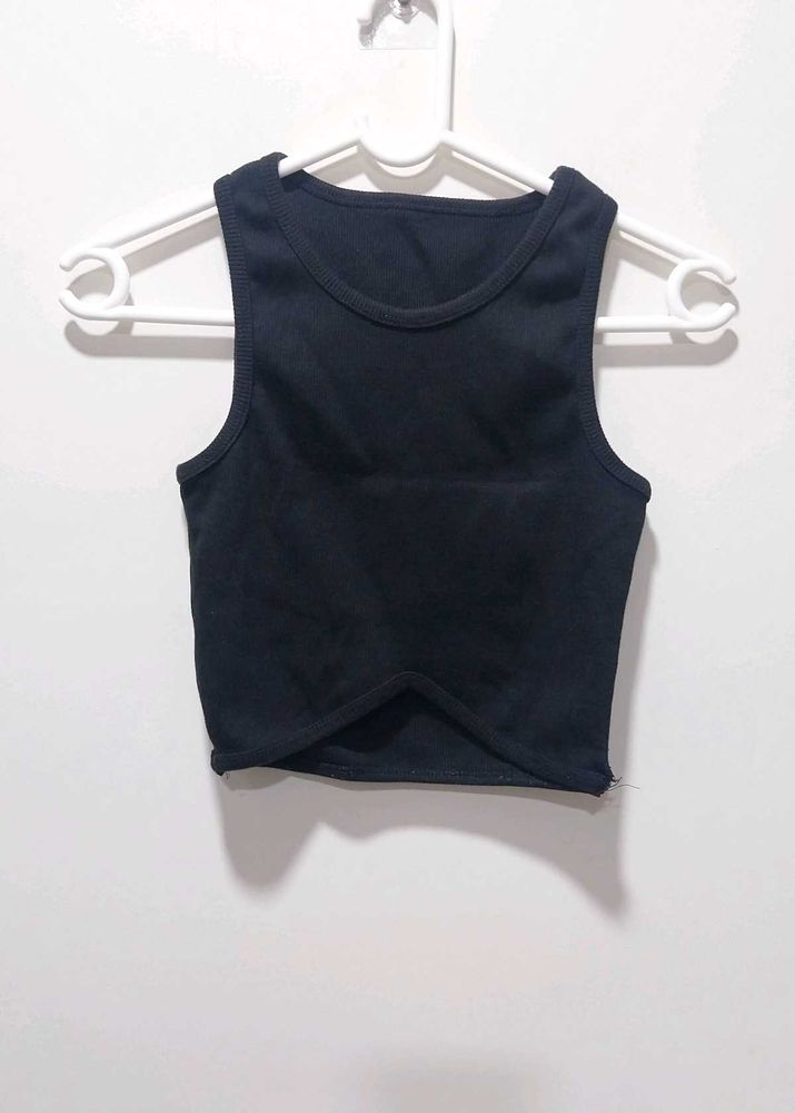 Black Crop Tank Top