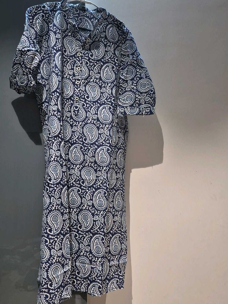 Blue Paisley Print Kurta