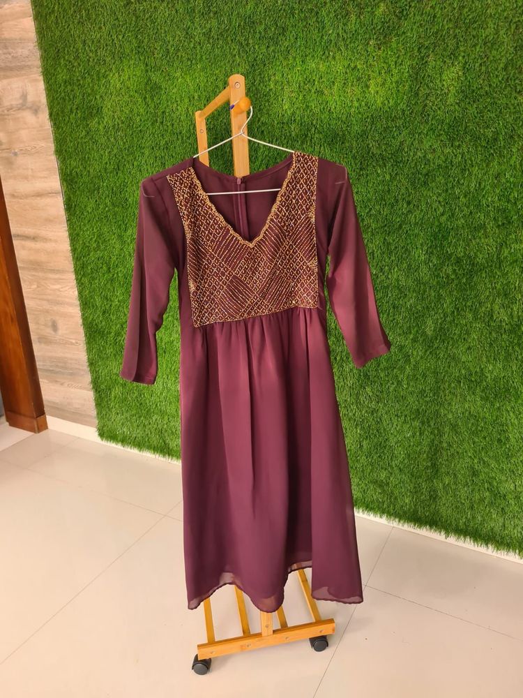 Party Wear Kurta With Bead Work