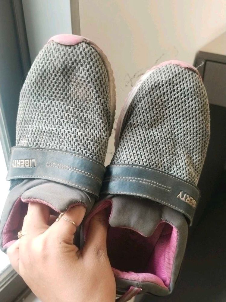 Liberty Grey Pink Mesh Sneakers