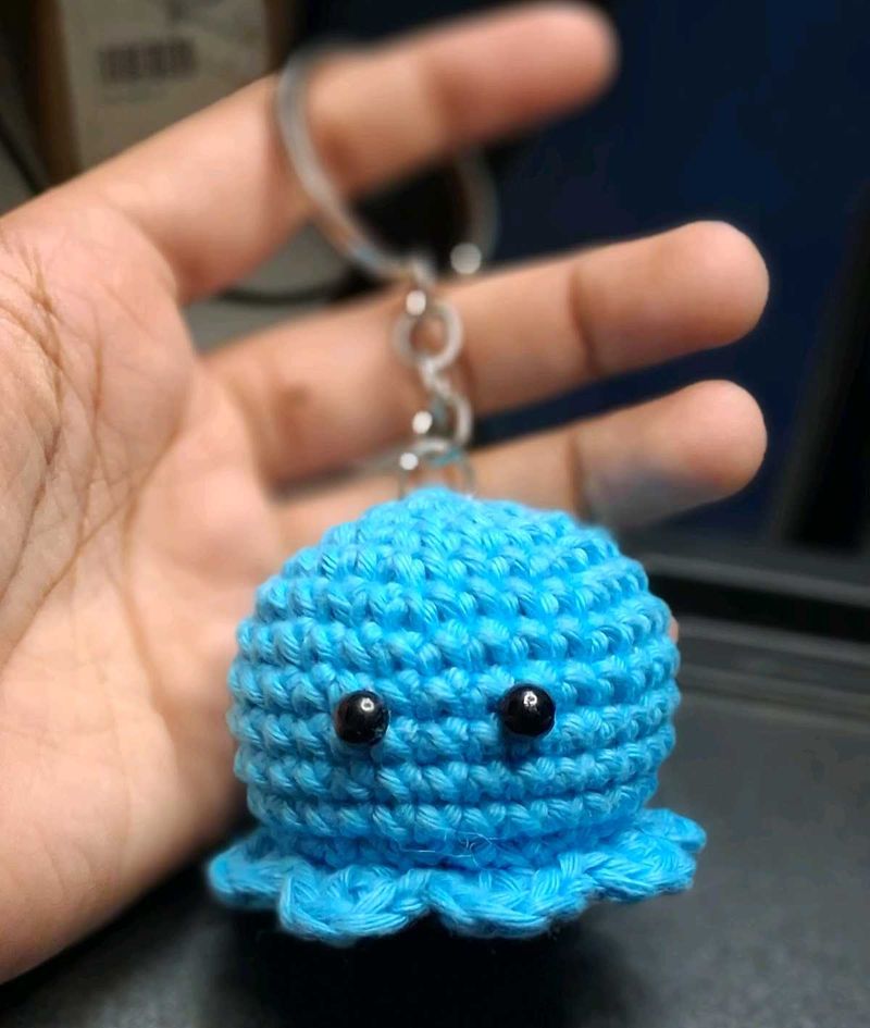 Cute Crochet Octopus Keychain