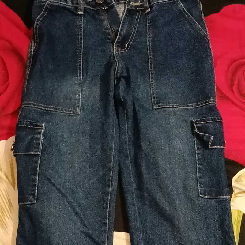 Denim Cargo Pants