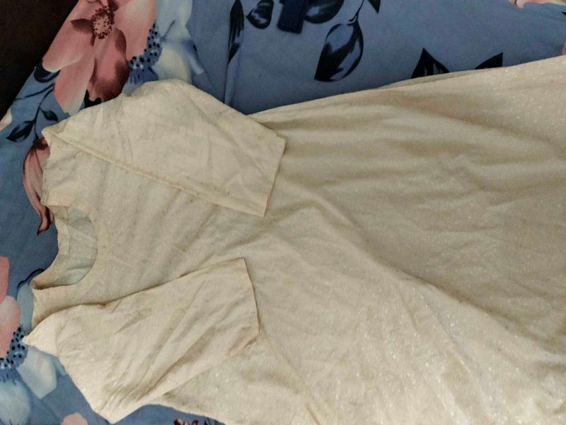 Cream Textured Kurta