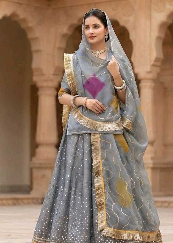 Elegant Grey Lehenga Choli Set