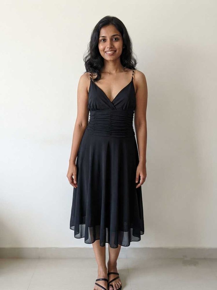 Fancy sleeveless Strappy Imported Black Dress