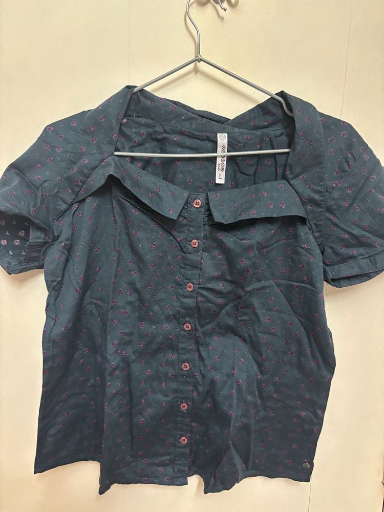 Printed Sea Green Shirt