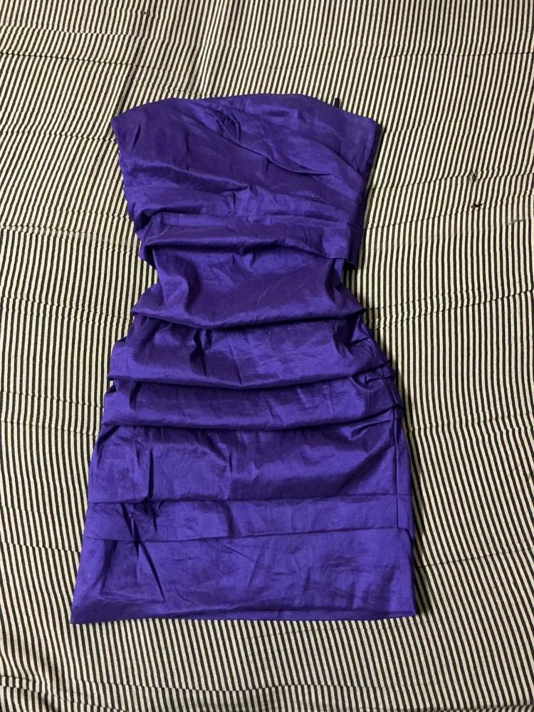 Purple Strapless Mini Dress