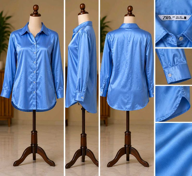 Blue Zara Satin Shirt