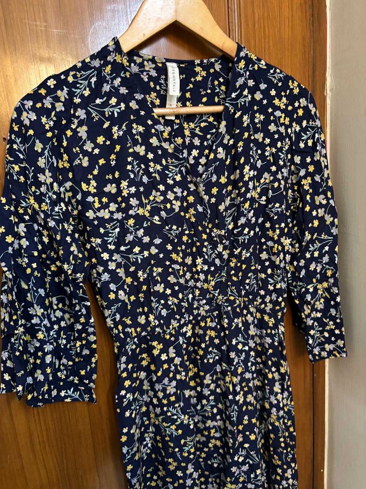 Maxi Navy Floral Dress