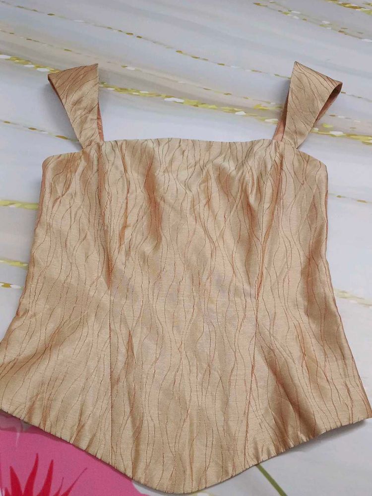 (1300)Vintage Gold Corset Top