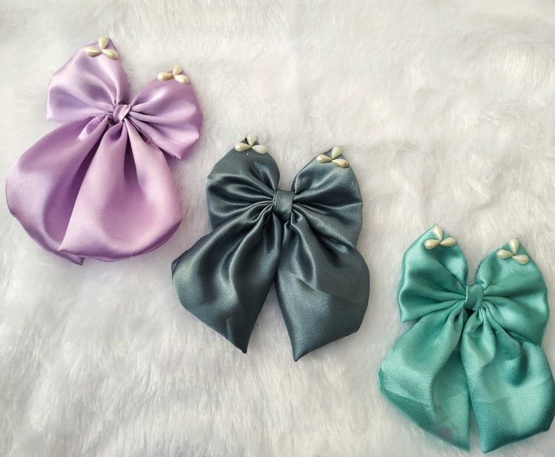 Set of 3 Satin Hair Bows