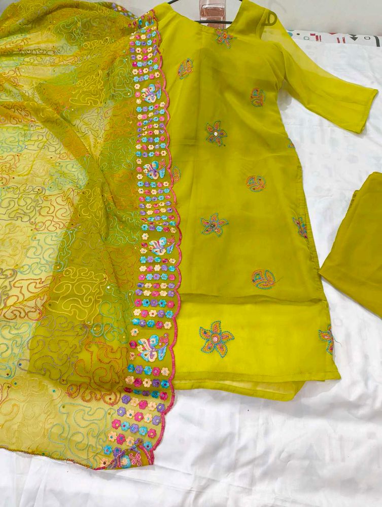 Beautiful Yellow Kurta Set with Dupatta
