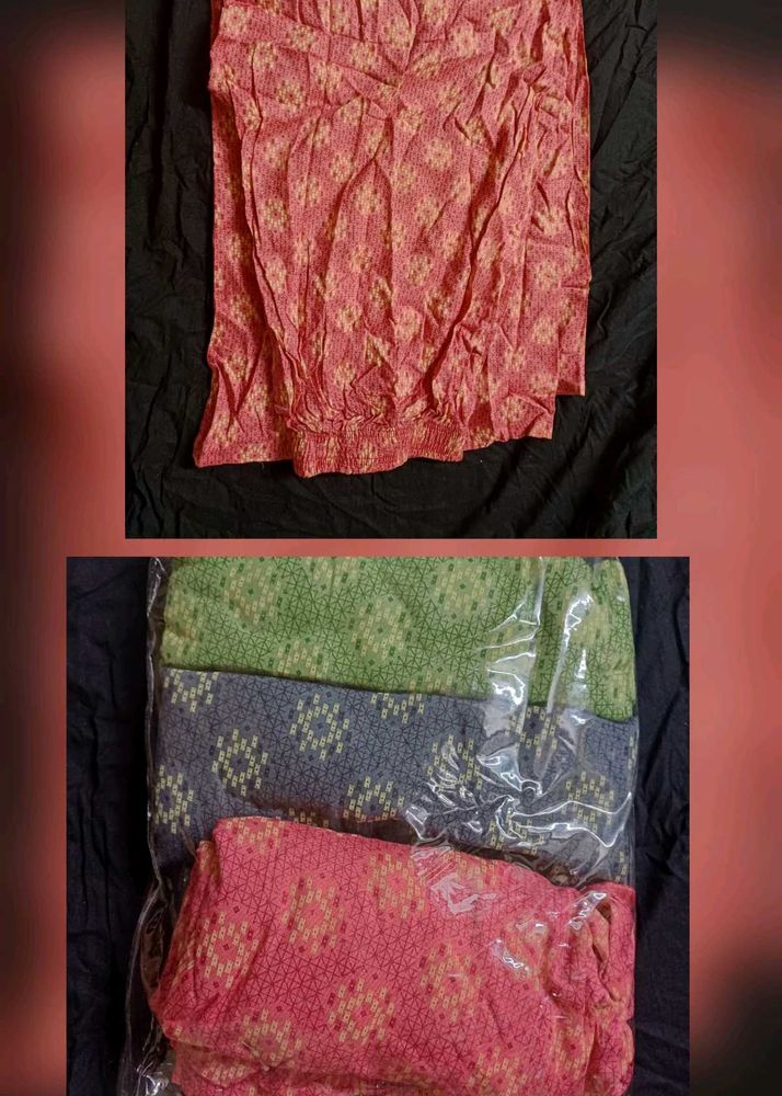 Printed Palazzo Pants - Set of 3