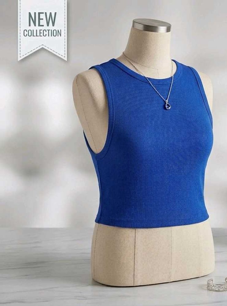 ZARA blue crop top