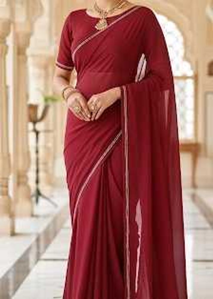 Elegant Maroon Saree
