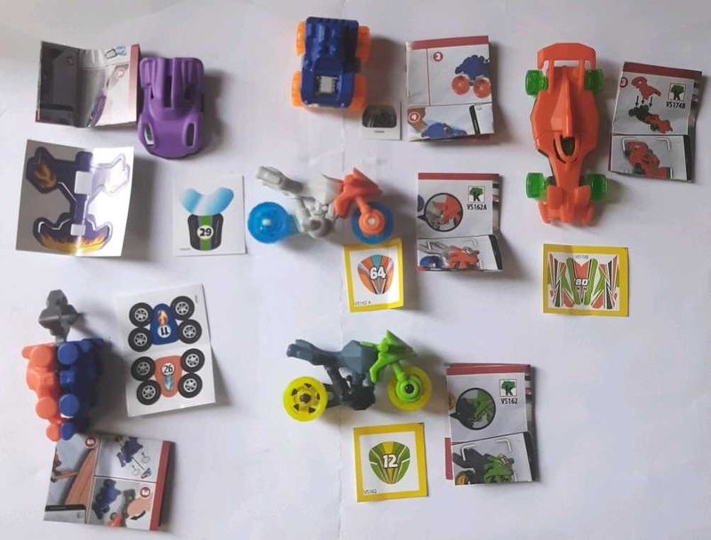 Kinder Joy Bikes and Cars Toy Set(Set of 6)