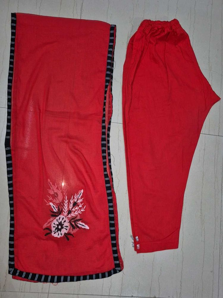 NEW Red Pant and Dupatta combo.