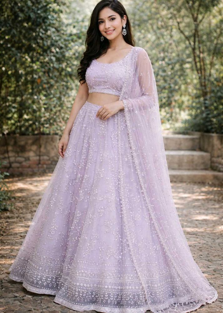 Elegant Lavender Lehenga Skirt