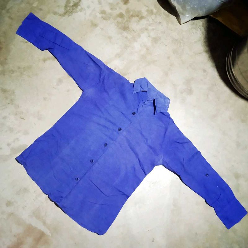 women Blue Full Sleeve Shirt