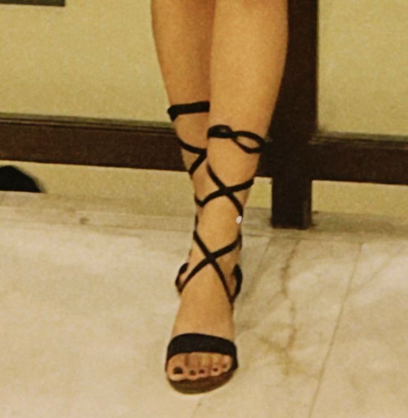 Black Lace-Up Sandals