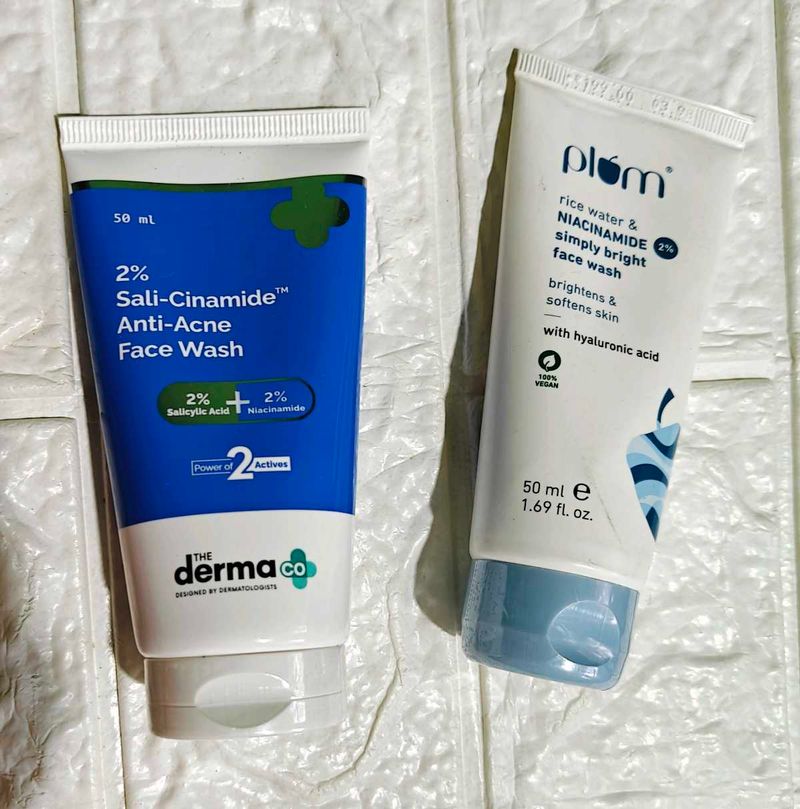 The Derma Co &amp; Plum Face Wash duo