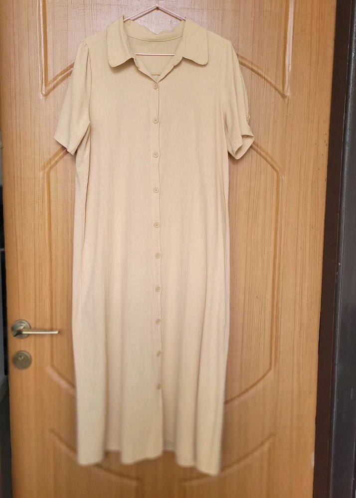 Casual Button-Up Midi Dress