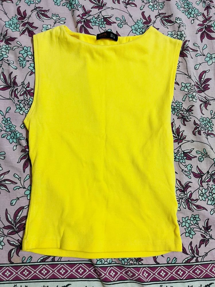 Vibrant Yellow Sleeveless Top size S