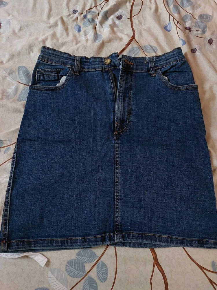 Classic Blue Denim Skirt