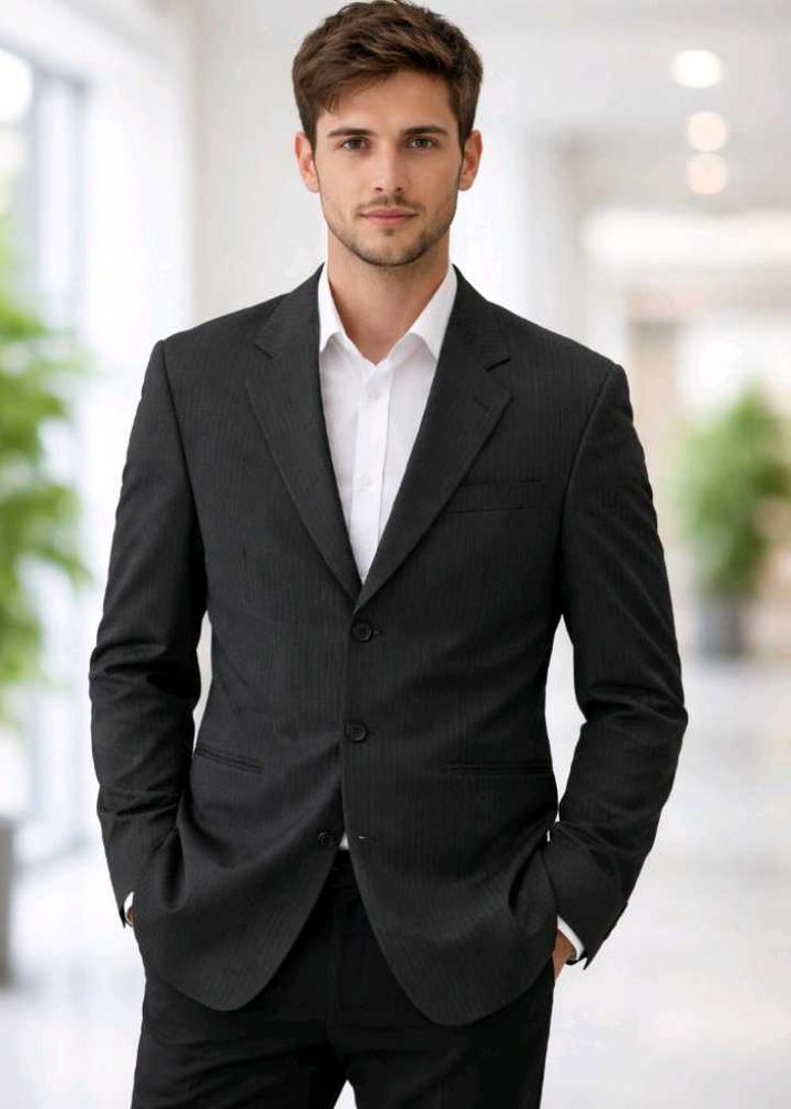 Classic Black Pinstripe Suit