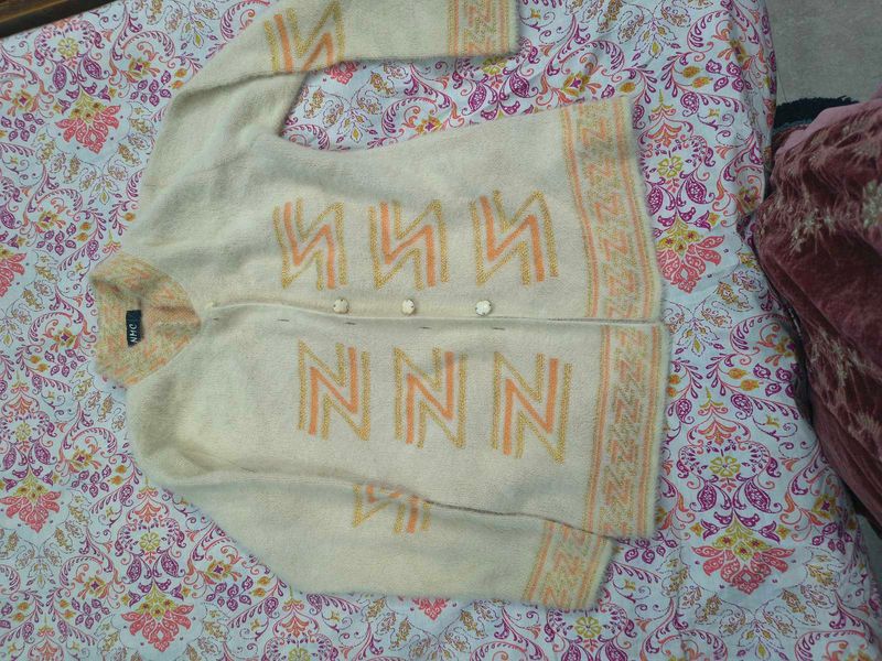 Wool Blend Cardigan - Unique Design