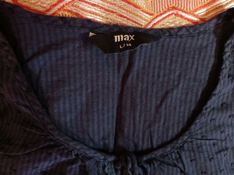 Max Studio Blue Textured Blouse