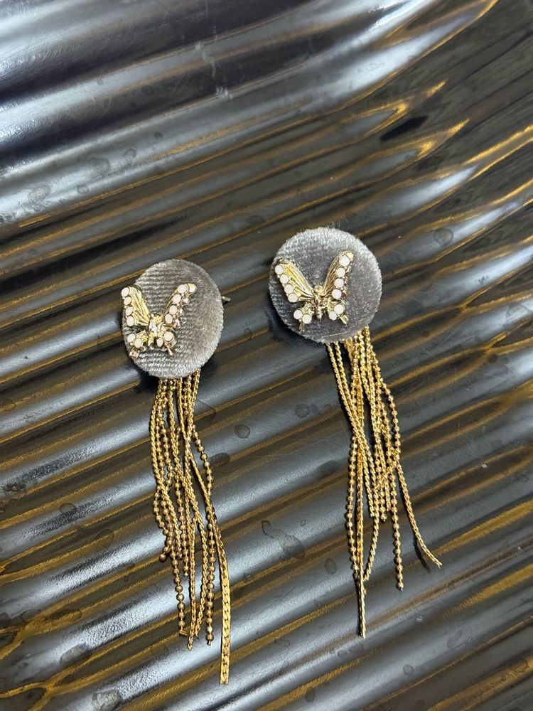 Butterfly Tassel Drop Earrings