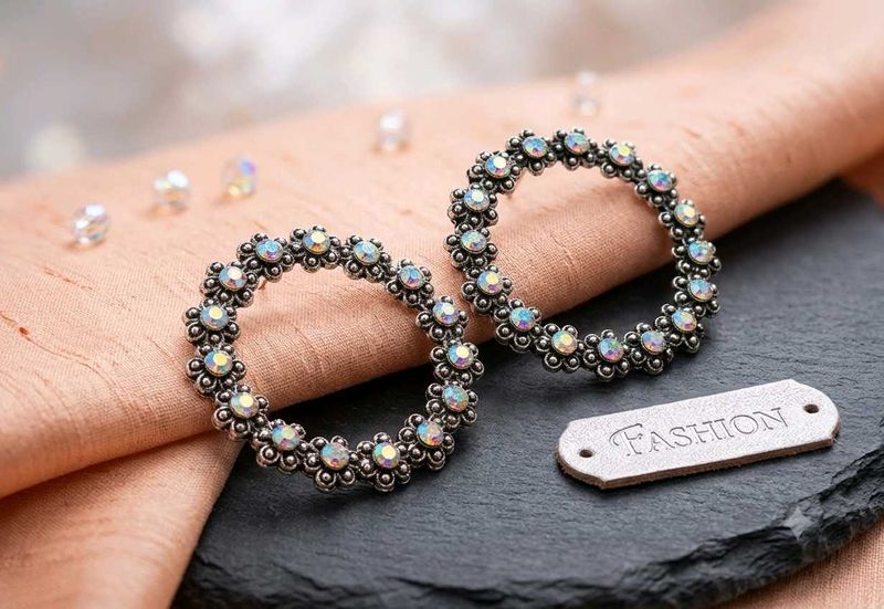 Elegant Circular Rhinestone Earrings