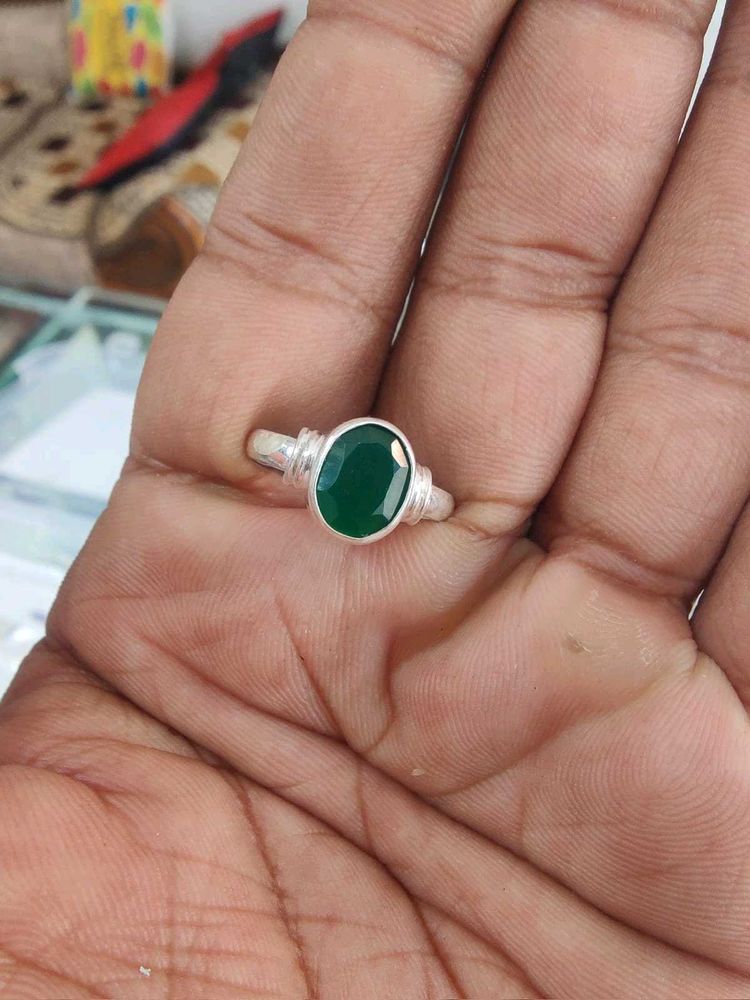 Emerald Sterling Silver Ring