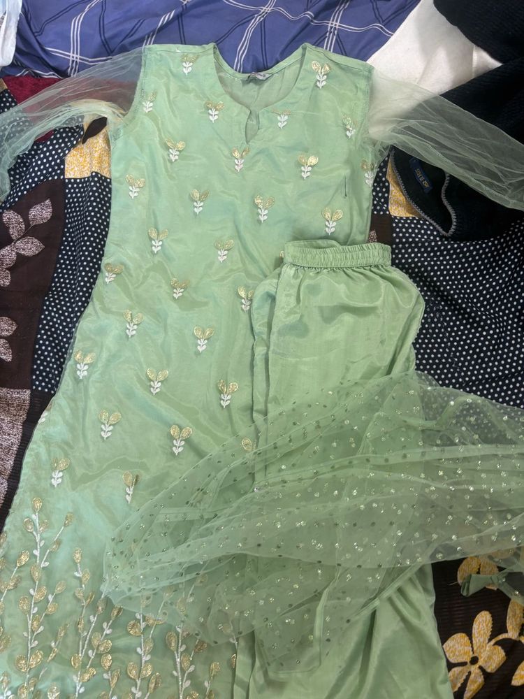 Beautiful Mint Green Kurta Set